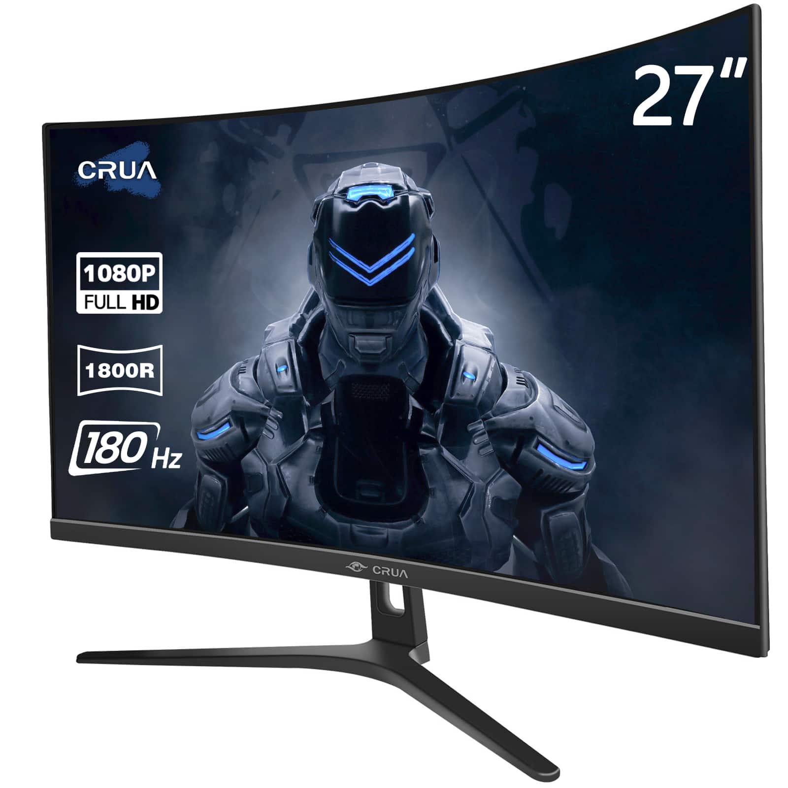 CRUA - 27" 165Hz/180Hz Curved Gaming Monitor - FHD 1080P,FreeSync,1800R Frameless Computer Monitor, 1ms GTG, DP&HDMI Port