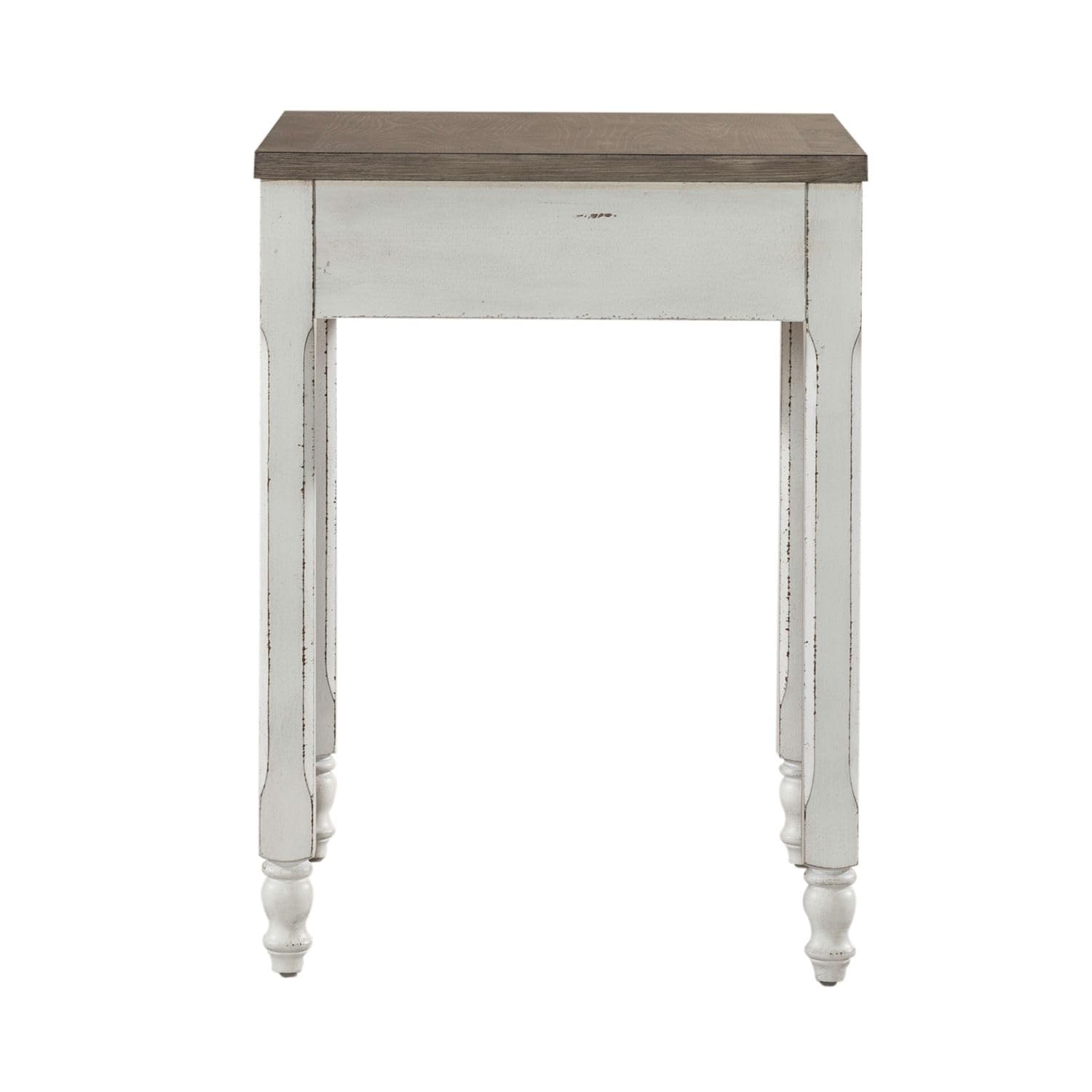 Back. Liberty Furniture Industries - Corner Filler Table European Traditional - Antique White & Weathered Bark - Antique White & Weathered Bark.
