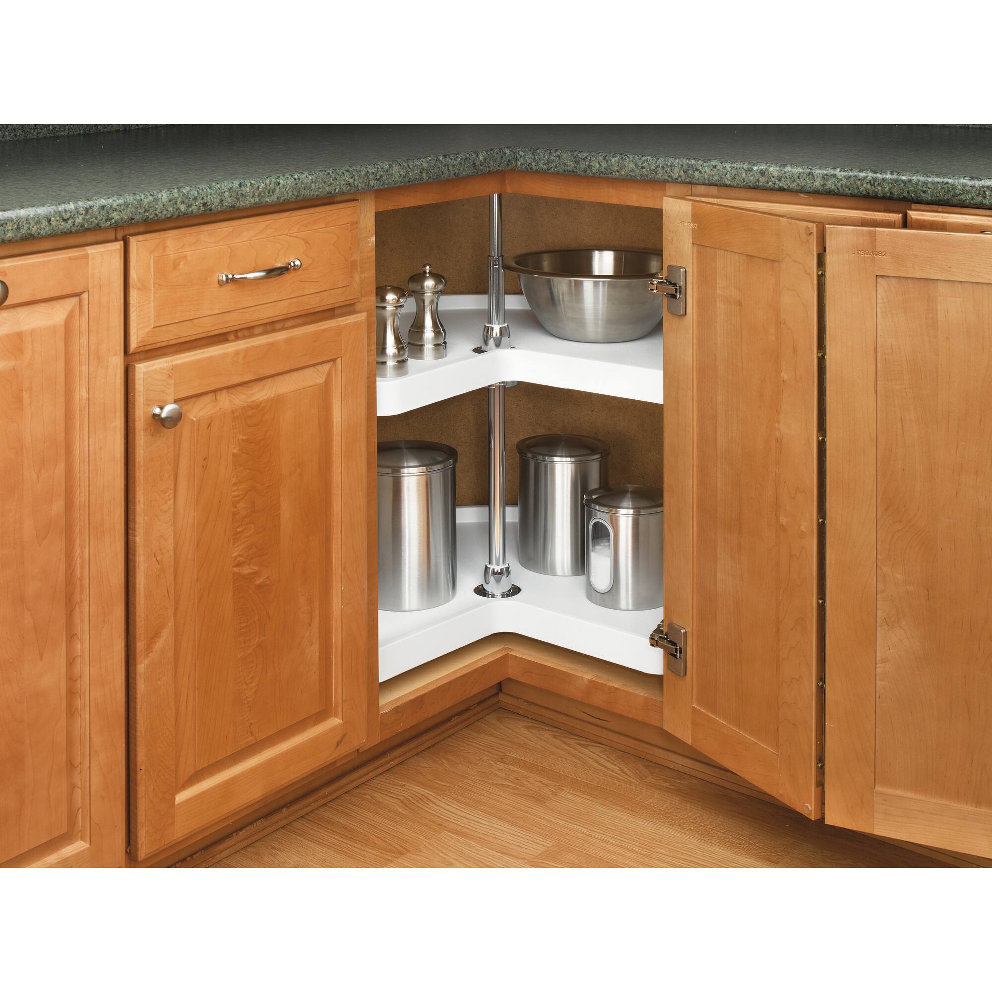 Alt View 1. Rev-A-Shelf - Rev-A-Shelf 28'' Kidney-Shaped Lazy Susan Corner Wall Cabinet Two-Shelf, 6472-28-11-52 - White.