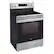 Left. LG - 30-in Wide 6.3 Cu. Ft. Freestanding Electric Convection Smart Range with 4 Elements, Air Fry and WideView Window - Stainless Steel.