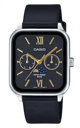 Casio - Standard Analog Quartz MTP-M305L-1A2V Leather Strap Dial Men's Watch 50M - Black