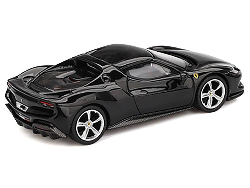 Left. BBR - Ferrari 296 GTB Nero Daytona Black 1/64 Diecast Model Car by BBR - Black.