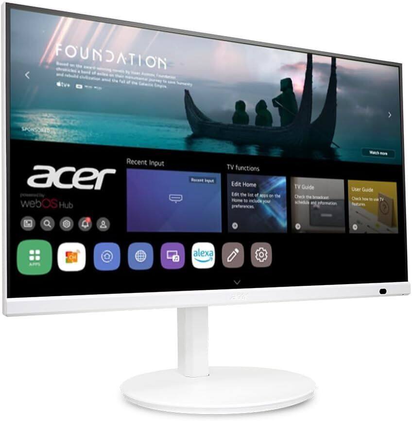 Sure, here is the corrected and grouped text from the image:

---

**FOUNDATION**

Based on the book by Isaac Asimov. Foundation is a story of a civilization on the brink of collapse, and the efforts of a group of scientists to save humanity.

---

**Recent Input**

---

**TV functions**

- **Edit Home**  
  Edit the list of apps on the Home to include your preferences.

- **TV Guide**  
  Check the broadcast schedule and information.

- **User Guide**  
  Check how to use TV features.

---

**webOS Hub**

- **Recent Input**
- **APPS**
- **TV functions**
- **User Guide**
- **Alexa**

---

**Watch more**

---

**acer**

---

**webOS Hub**

---

**APPS**

---

**TV functions**

---

**User Guide**

---

**Alexa**

---