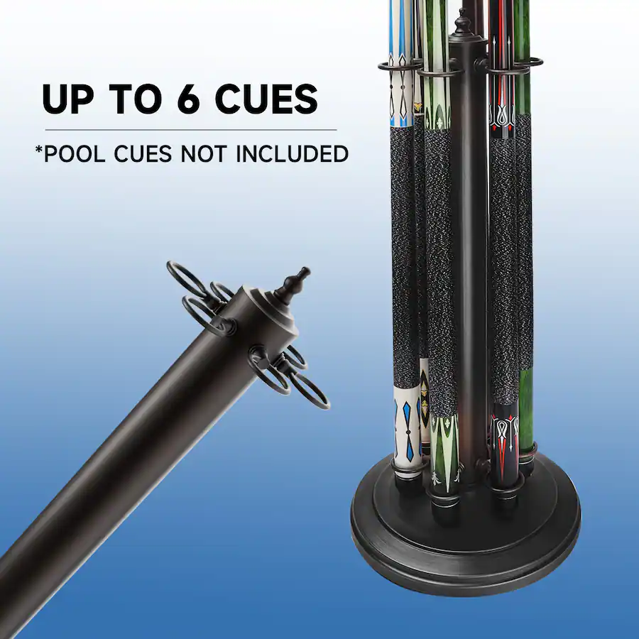 High Capacity Pool Cue Racks GSE Games & Sports Expert Metal 6 Floor Stand Pool Cue Rack, Billiard ...
