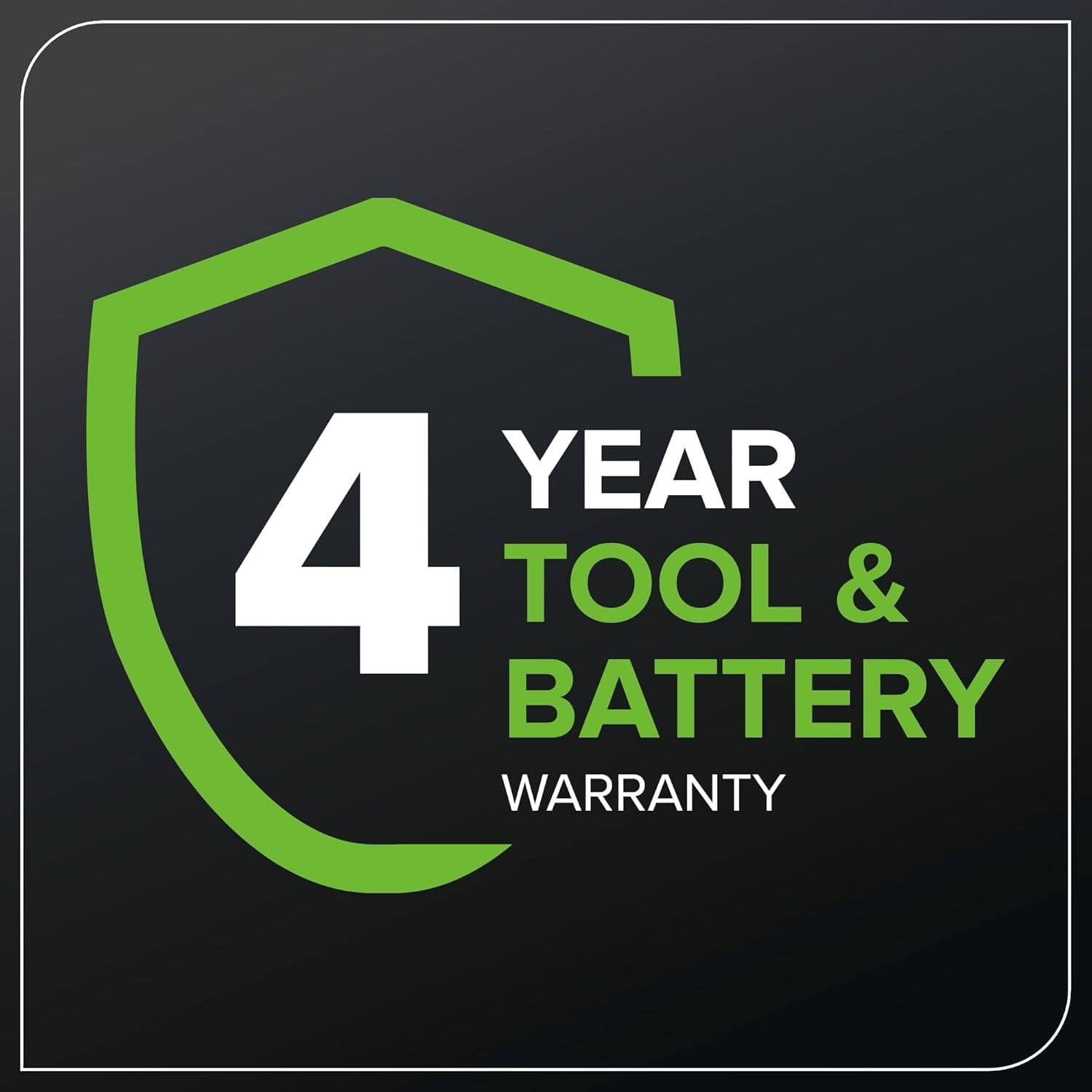 4 YEAR TOOL & BATTERY WARRANTY