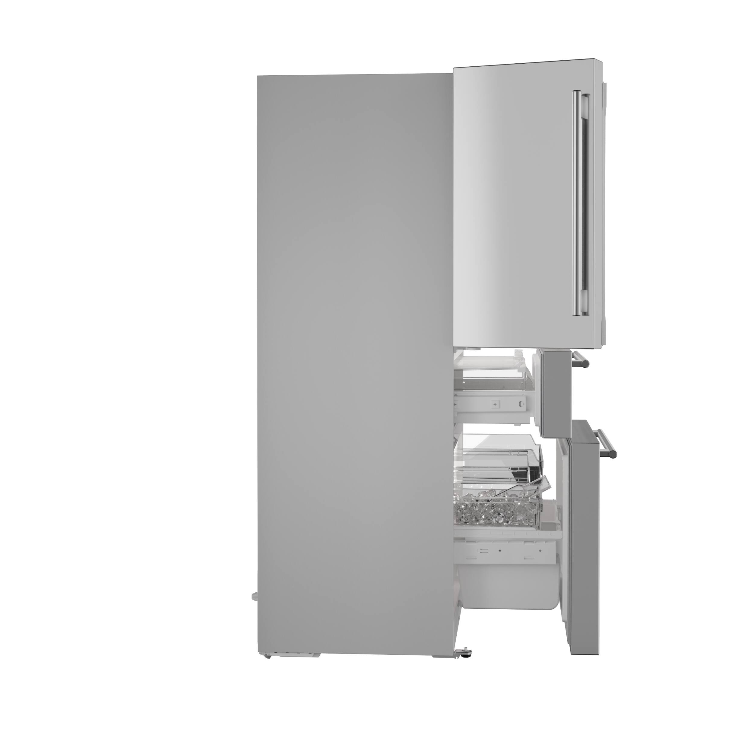 Alt View 19. Thermador - Freedom Collection 20.4 Cu. Ft. 4-Door Bottom Freezer French Door Smart Refrigerator with Masterpiece Handles - Stainless Steel.