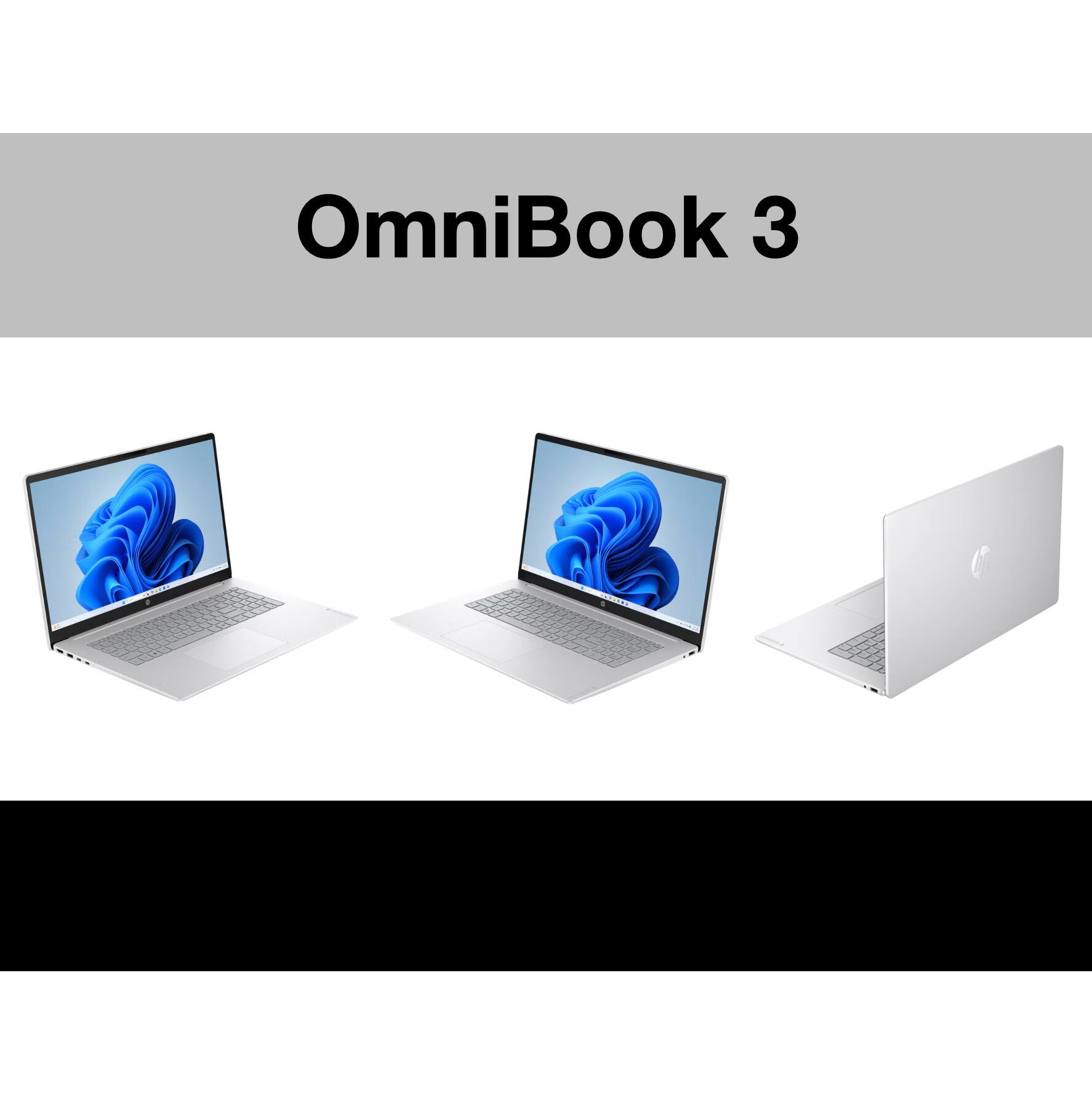 Alt View 1. HP - OmniBook 3 Laptop 17.3 FHD Display (Ryzen 5 130, 32GB, 2TB SSD, Win 11 Pro) w/Dockztorm Wireless Mouse - Silver.