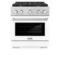 ZLINE - 30" Paramount Gas Range w/ 4 Burner Cooktop & Convection Oven w/ White Matte Door (SGR-WM-30) - Front_Zoom