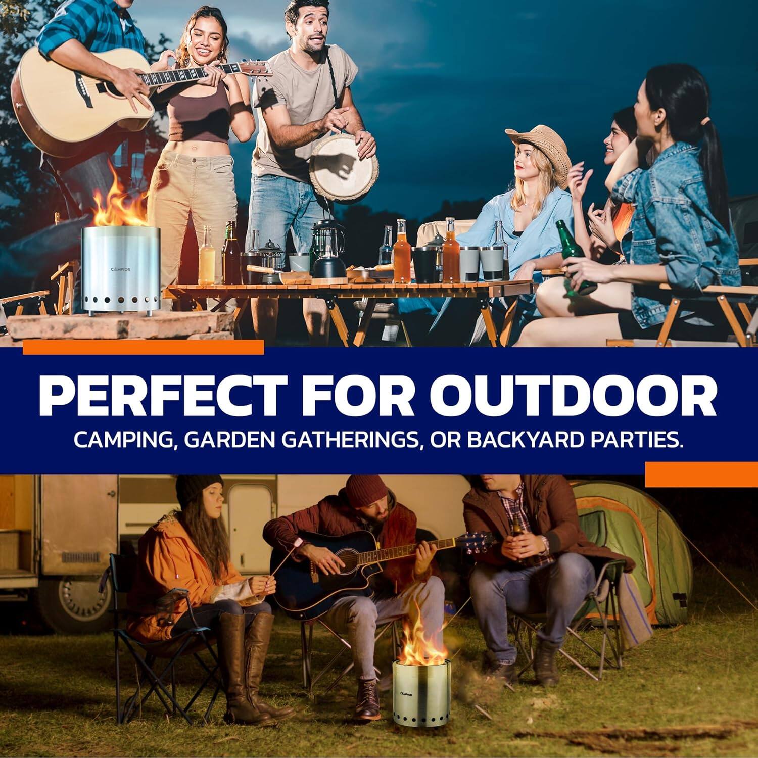 PERFECT FOR OUTDOOR CAMPING, GARDEN GATHERINGS, OR BACKYARD PARTIES.