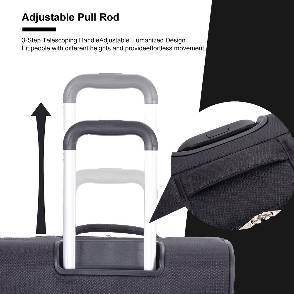 Adjustable Pull Rod

3-Step Telescoping Handle

Adjustable Humanized Design

Fit people with different heights and provide effortless movement