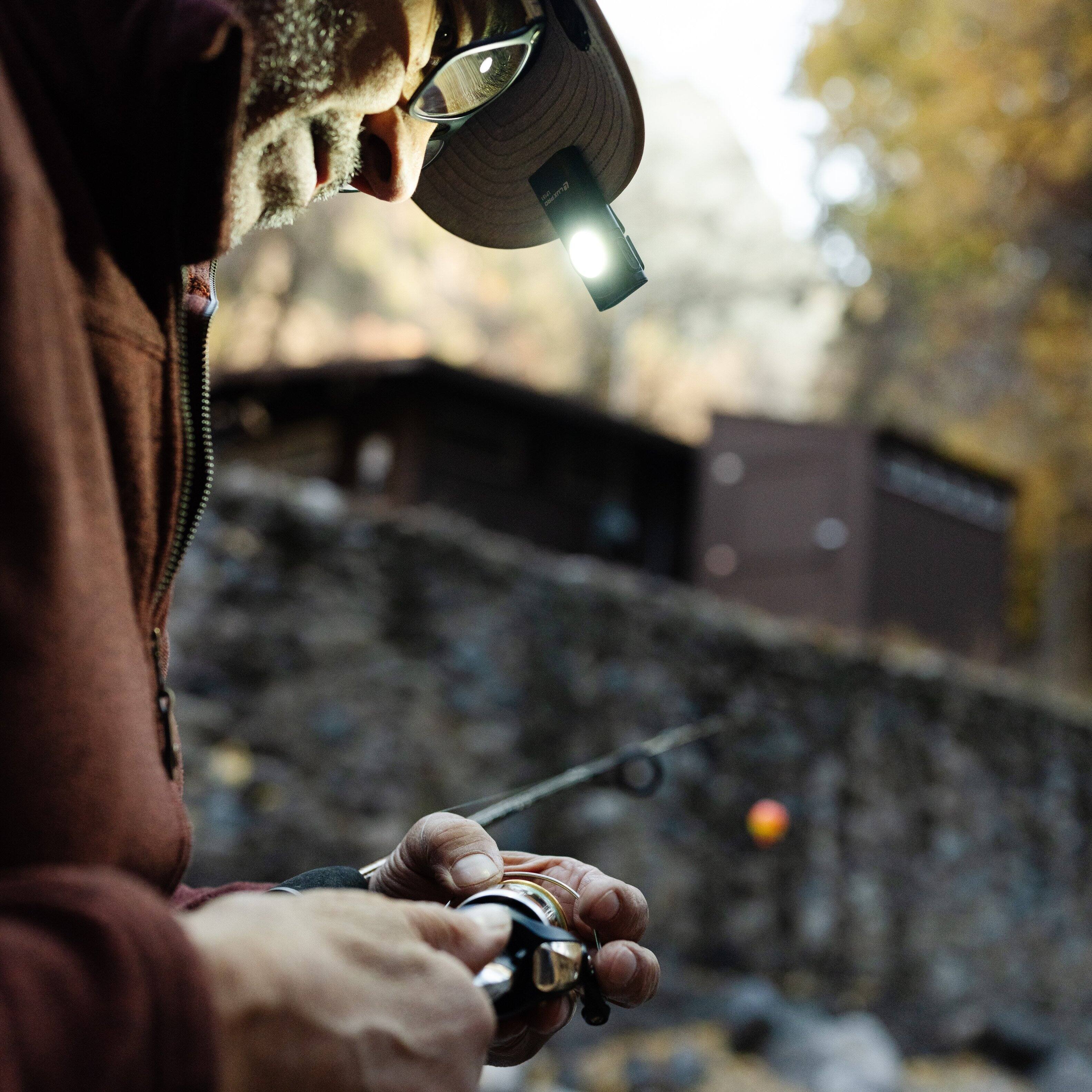 Alt View 3. LUXPRO - Pro Series Rechargeable Hat and Pocket Light, 500 Lumens - Black.