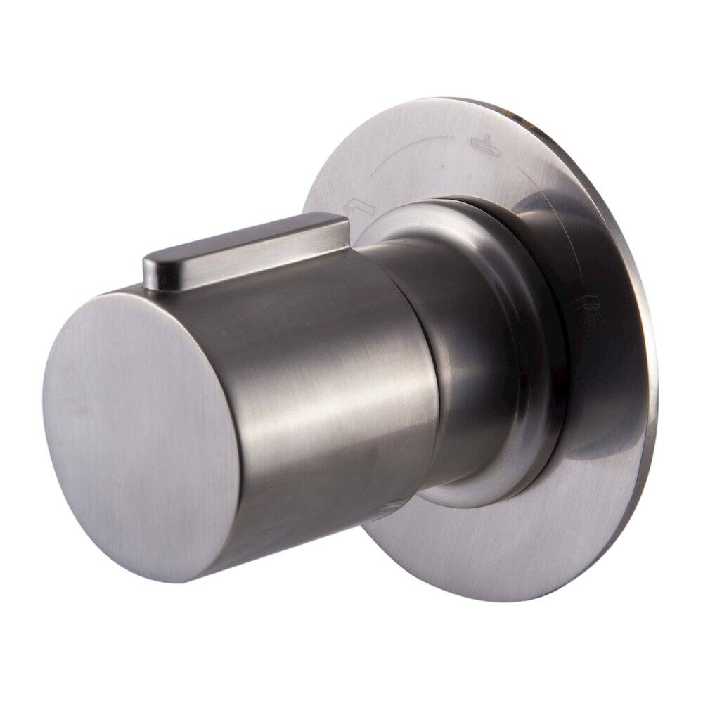 Angle. Alfi - Brushed Nickel Modern Round 3 Way Shower Diverter - Brushed Nickel.