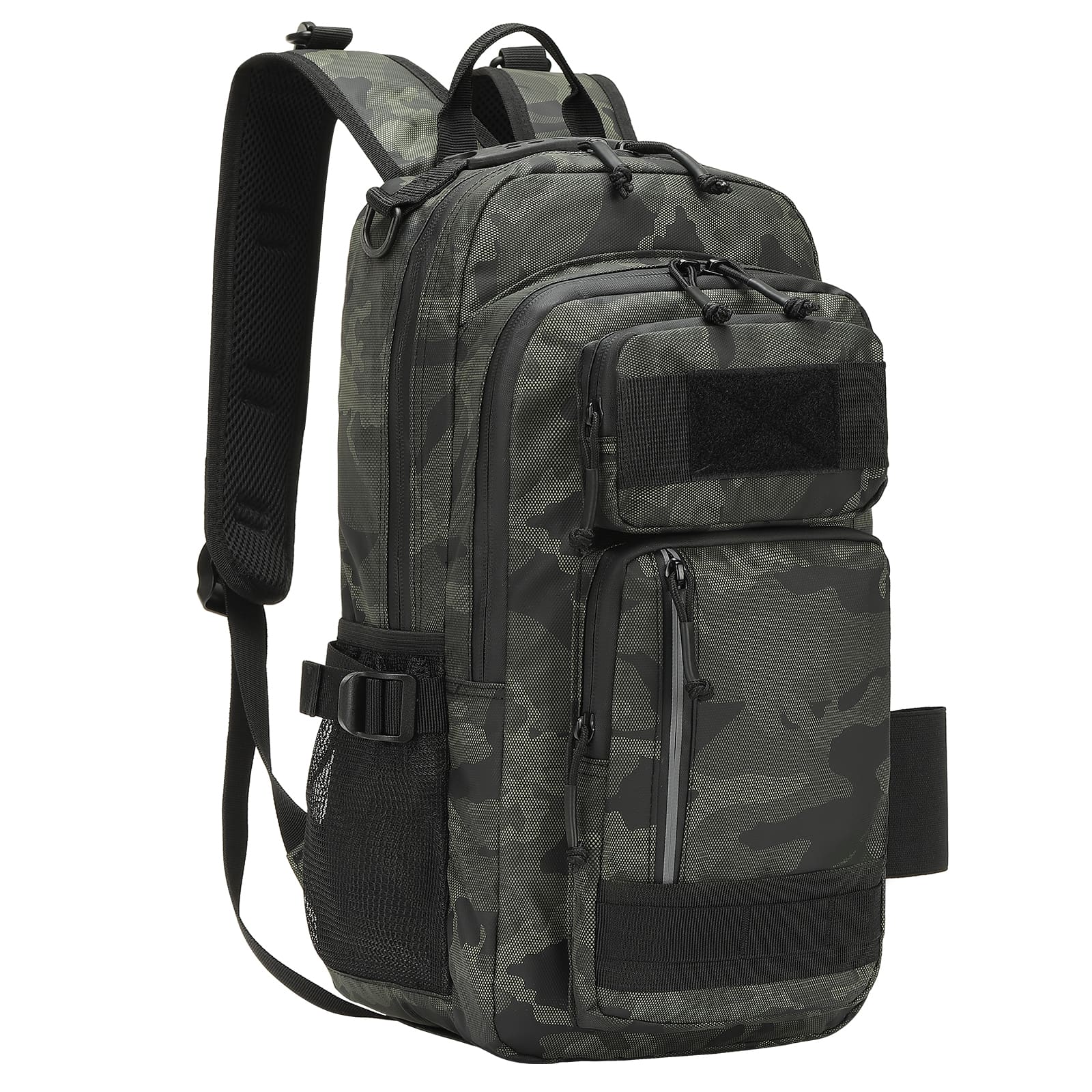 Unique Bargains - 35L Fishing Backpack with Rod Holder Waterproof Tackle Backpack Sling Crossbody Fishing Bag for Fishing Camping Hiking - Army Green Camouflage