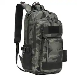 Unique Bargains - 35L Fishing Backpack with Rod Holder Waterproof Tackle Backpack Sling Crossbody Fishing Bag for Fishing Camping Hiking - Army Green Camouflage