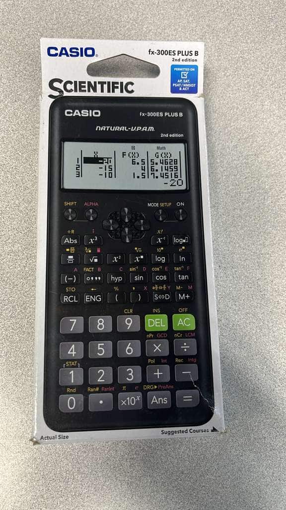 Casio - FX-300ES PLUS Scientific Calculator Two Way Power Natural - Tested & Works