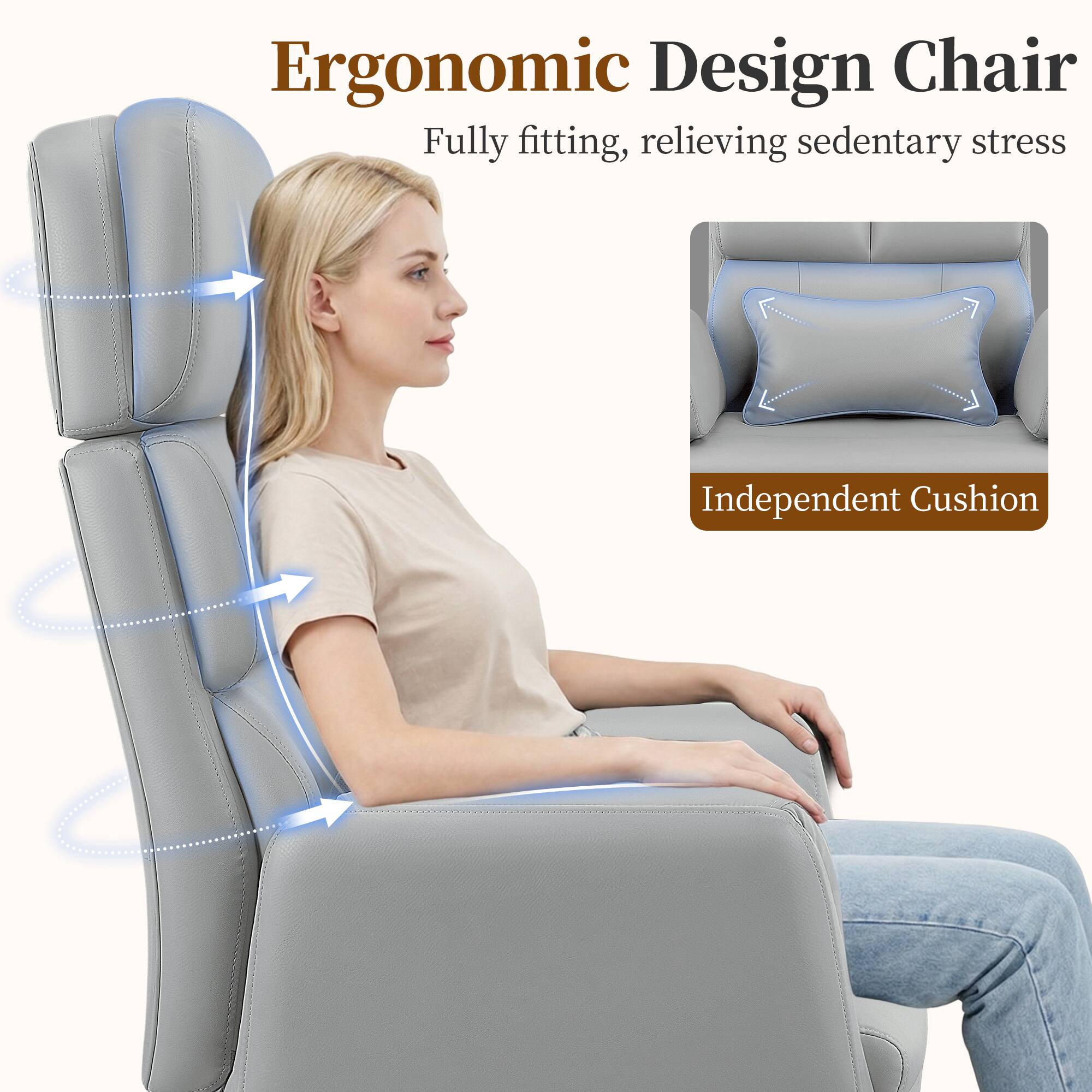 Ergonomic Design Chair  
Fully fitting, relieving sedentary stress  
Independent Cushion