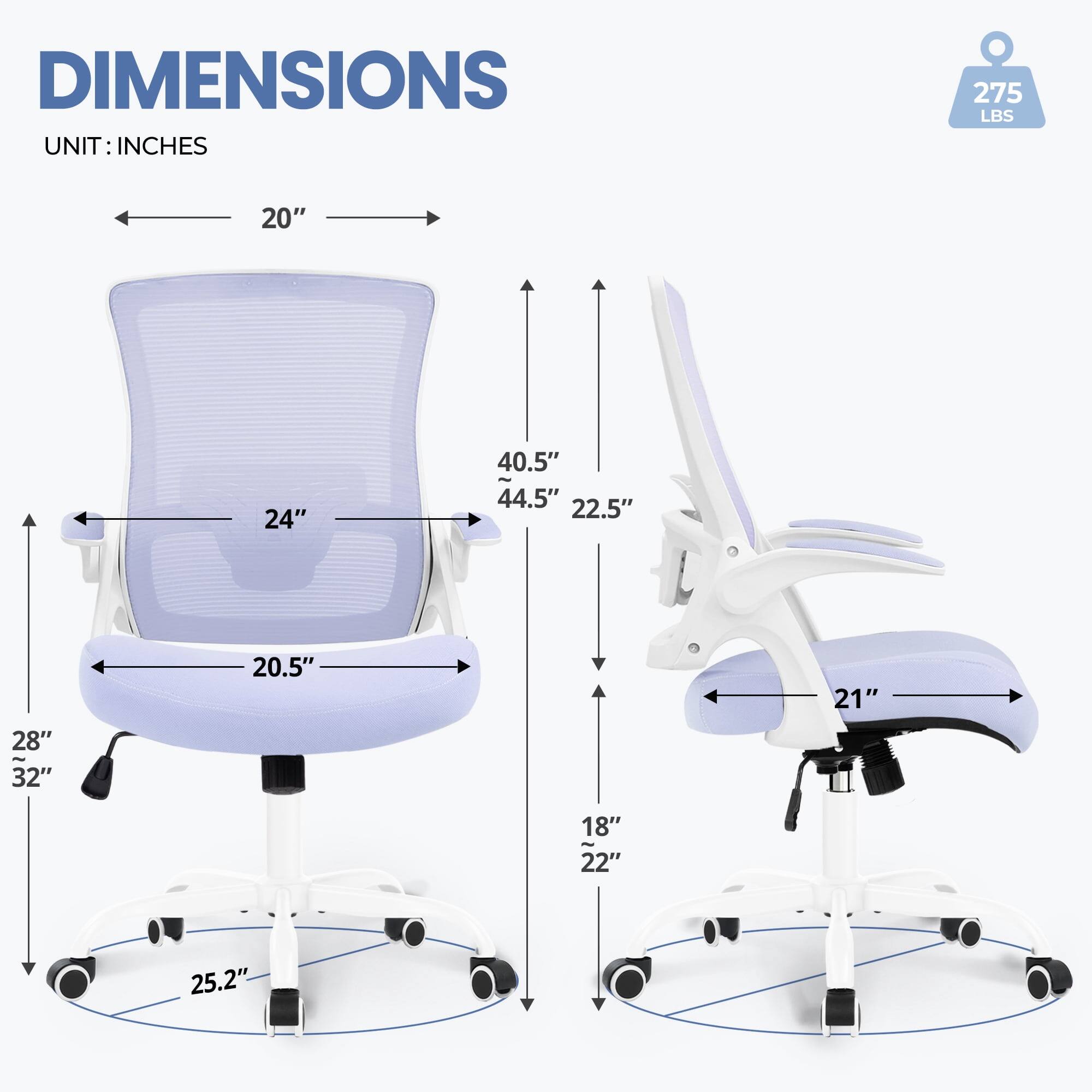 DIMENSIONS  
UNIT: INCHES  

275 LBS  

20"  
24"  
40.5"  
44.5"  
22.5"  
28"  
32"  
20.5"  
21"  
18"  
22"  
25.2"
