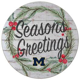 Jardine - Michigan Wolverines 20'' x 20'' Season's Greetings Circle - White