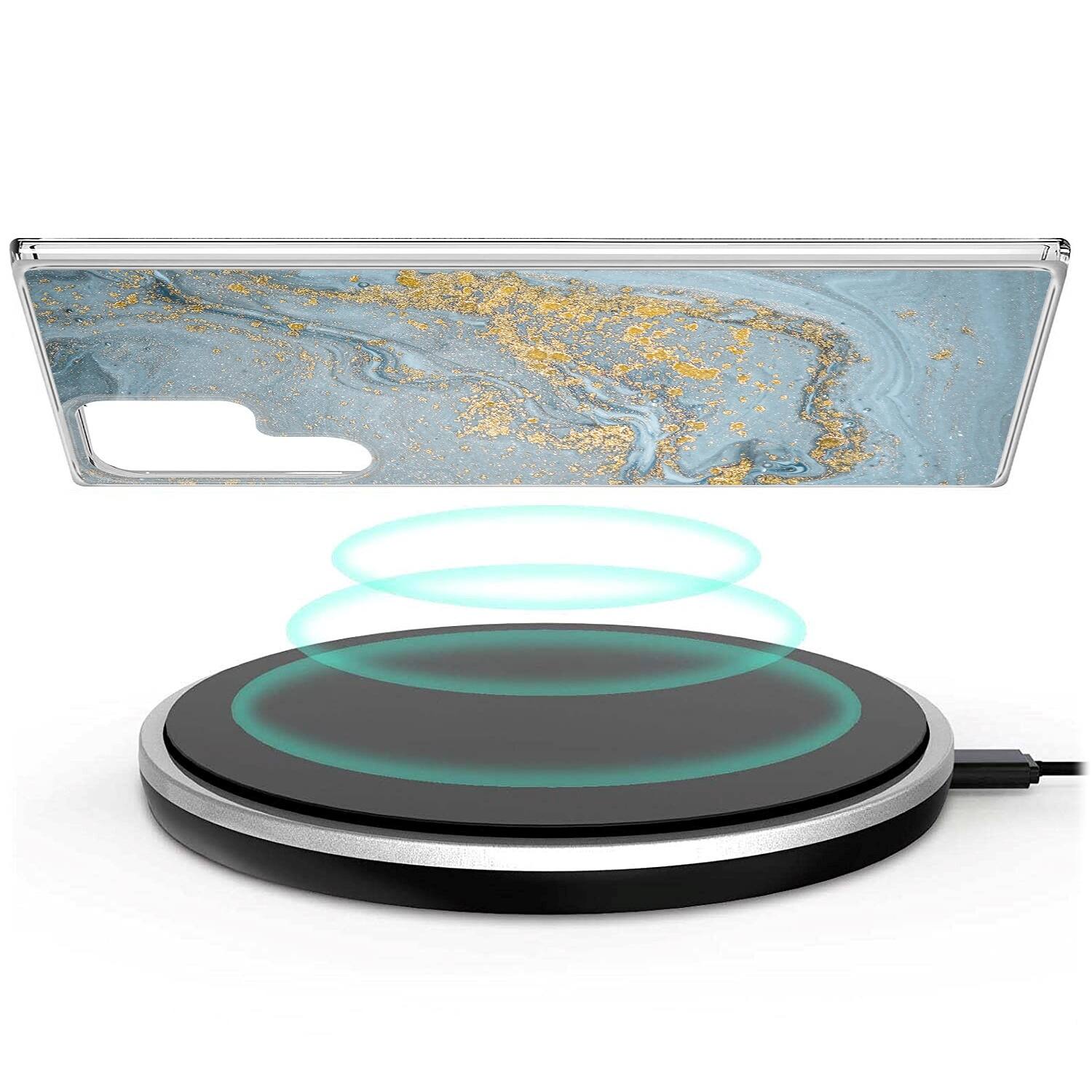 Alt View 13. SaharaCase - Marble Series Case for Samsung Galaxy S22 Ultra 5G - Blue Marble.