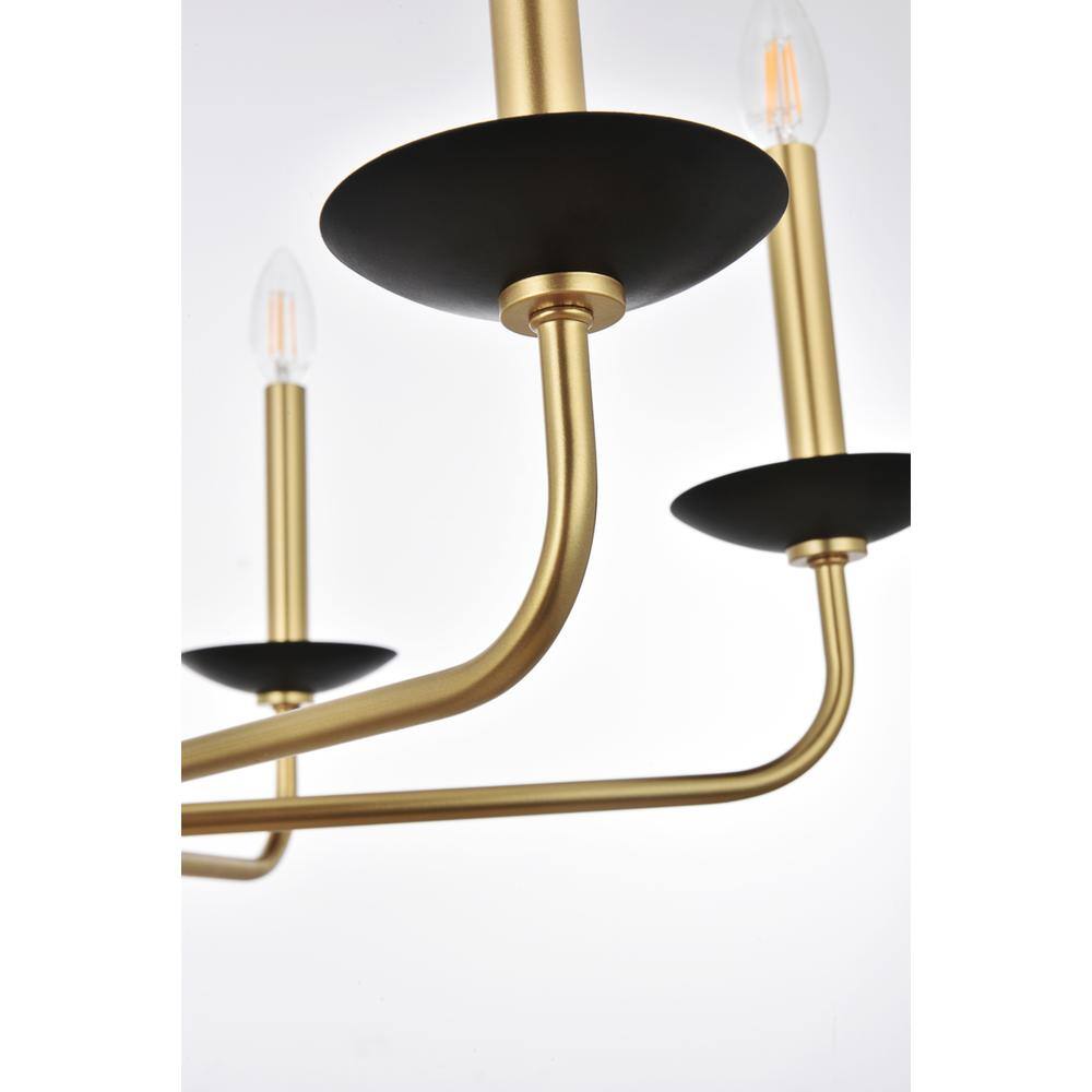 Alt View 3. Living District - Cohen 30 inch pendant in black and brass - Black And Brass.