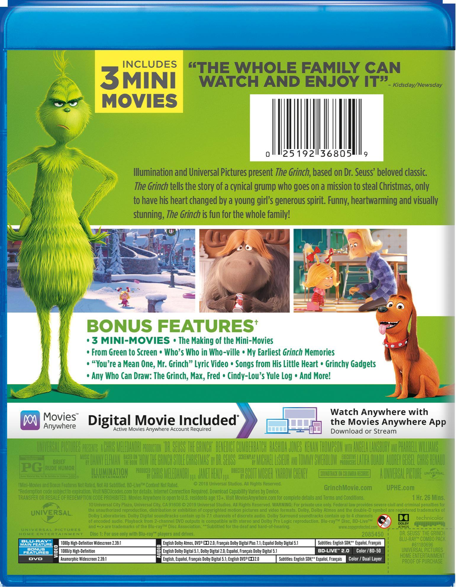Angle. Illumination Presents: Dr. Seuss' The Grinch (DVD + Digital) [Blu-ray].