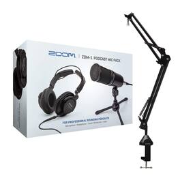 Zoom - ZDM-1 Podcast Microphone Pack Accessory Bundle and Boom Arm