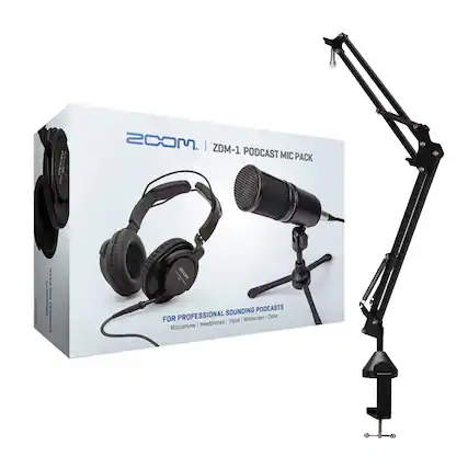 ZOOM | ZDM-1 PODCAST MIC PACK
FOR PROFESSIONAL SOUNDING PODCASTS
Tripod | Windscreen | Cable | Headphones | Microphone