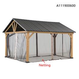 SUNJOY - Universal Mosquito Netting for 11 ft. ×13 ft. Wood-Framed Gazebos (W/ Netting Tube)