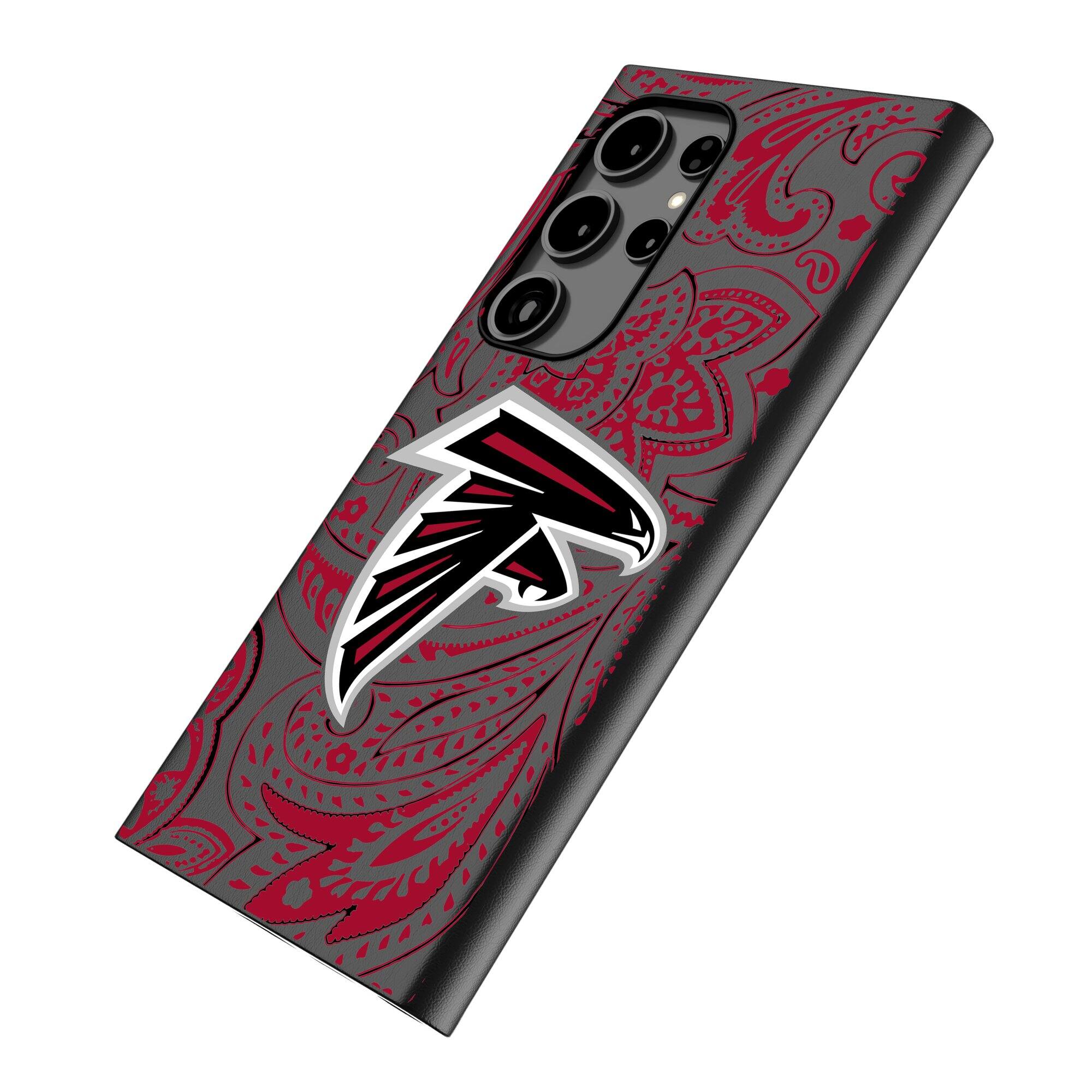 Alt View 1. Keyscaper - Atlanta Falcons Paisley Galaxy Magnetic Bump Case - S24 Ultra - Black.