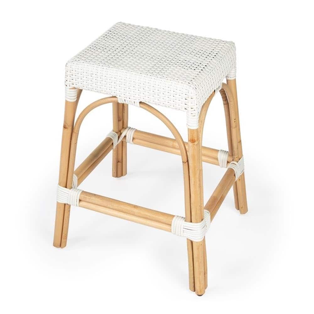 "Butler Specialty - Robias Rectangular Rattan 24.5"" Counter Stool - Glossy White" price history on PriceWatchPro