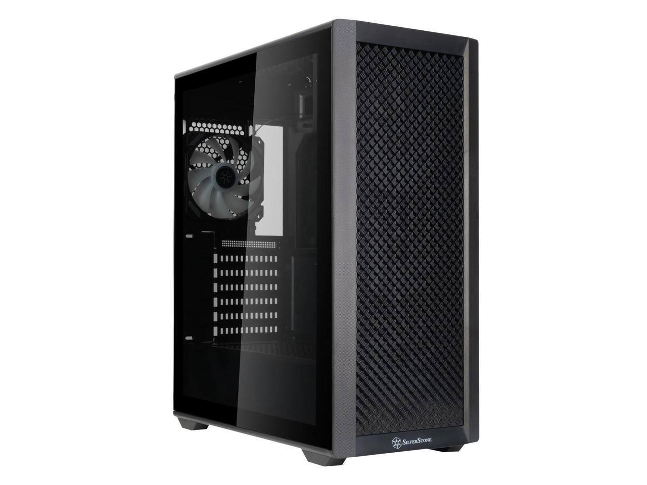 Alt View 4. SilverStone - SilverStone FARA 515XR Black ATX Mid-Tower with Dual Radiator & Rainbow Lighting - Black.