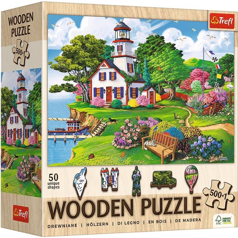 Trefl - Wood Summer Haven 500 +1 Wooden Puzzle