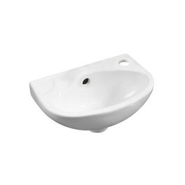 Alfi - 14" Small Wall Mounted Ceramic Sink with Faucet Hole - White