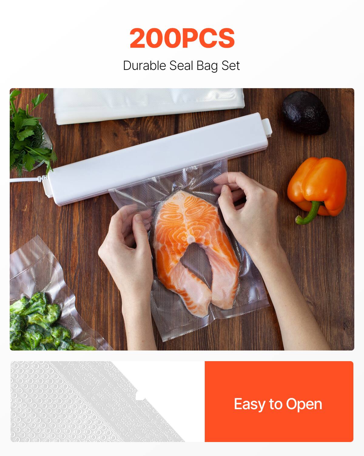 200PCS Durable Seal Bag Set  
Easy to Open