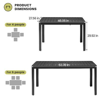 PRODUCT DIMENSIONS

For 4 people
27.56 in x 46.06 in x 29.92 in

For 6 people
63.78 in