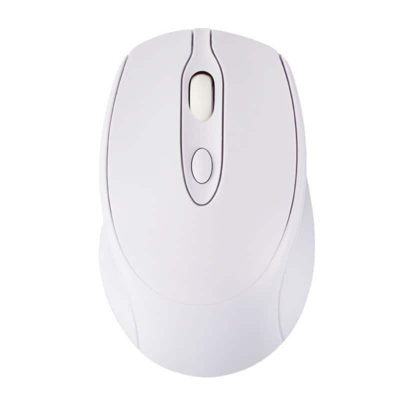 SKRAN - Rechargeable Dual Mode Bluetooth Mouse, Silent Wireless Slim Mouse with 2.4G USB Receiver for Laptop PC Mac - Wireless - White