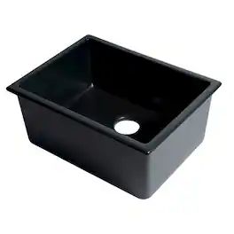 Alfi - brand Matte 24 x 18 Fireclay Undermount / Drop In Fireclay Kitchen Sink - Black