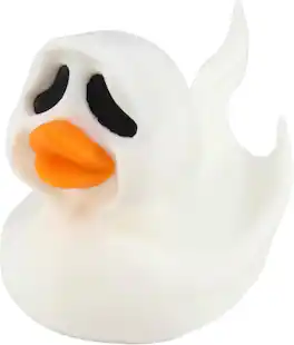 JuzToys - Spooky Ghost Duck Figurine 4x4 Ducking, Fun Car Dashboard Accessory, Ghost Figure Ducks for Cars, by PowerTRC - White
