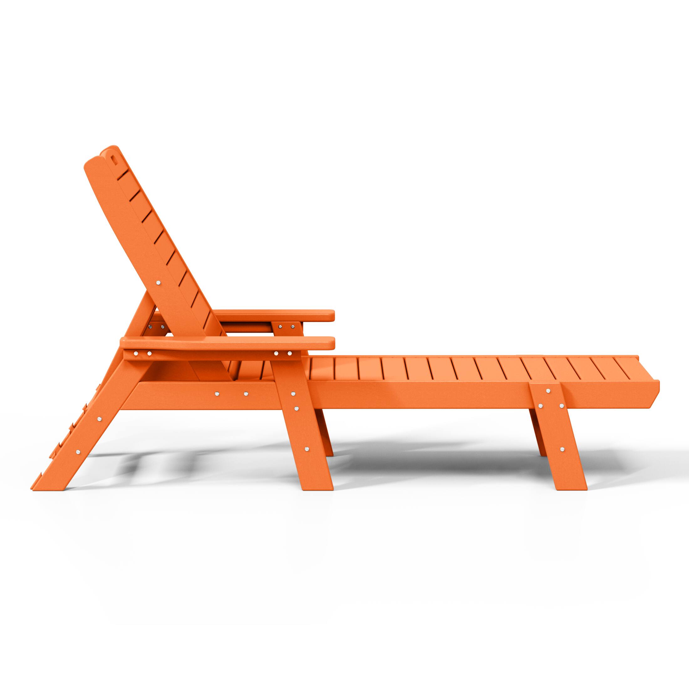 Left. WestinTrends - WestinTrends Malibu Poly Reclining Chaise Lounge - Orange.