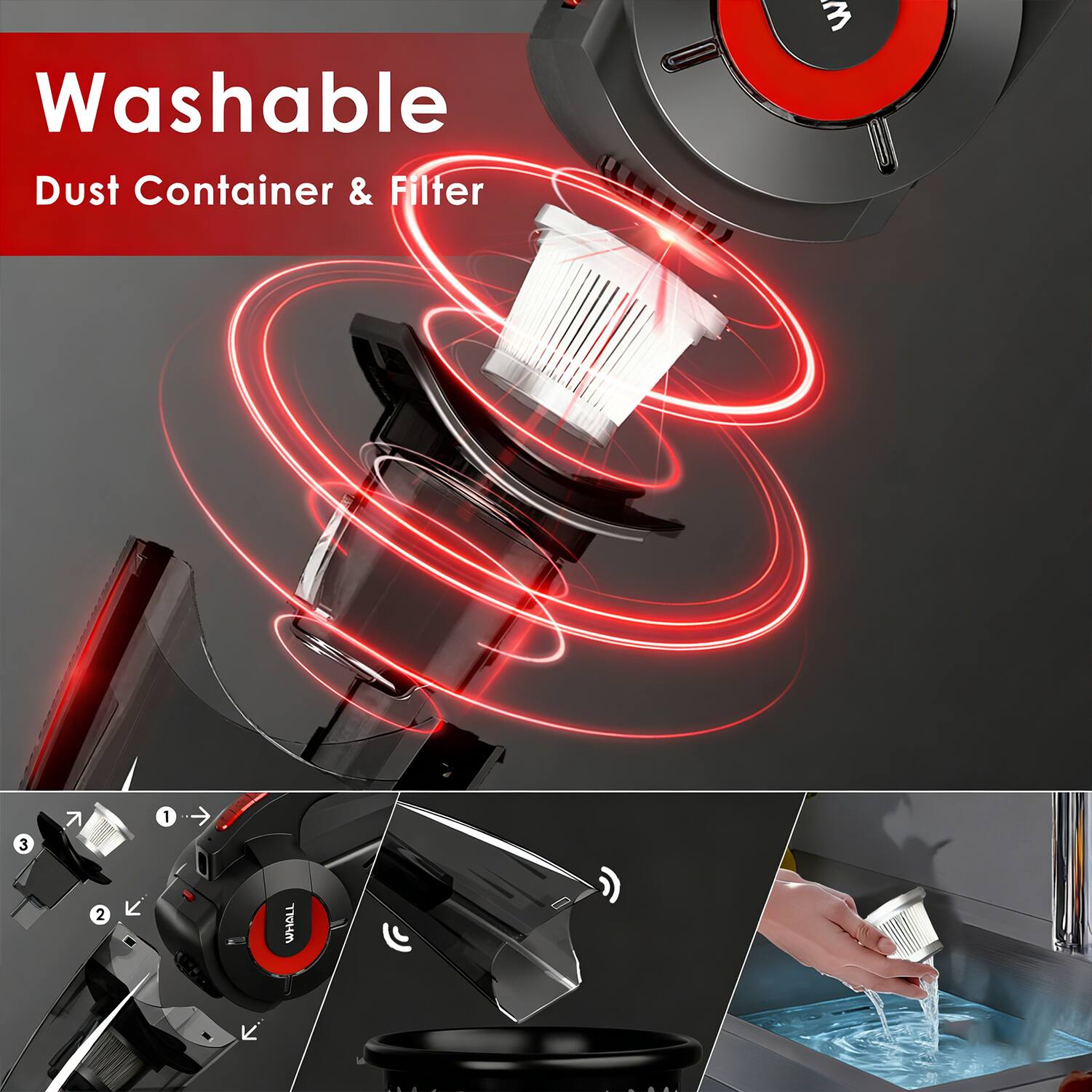 Washable Dust Container & Filter