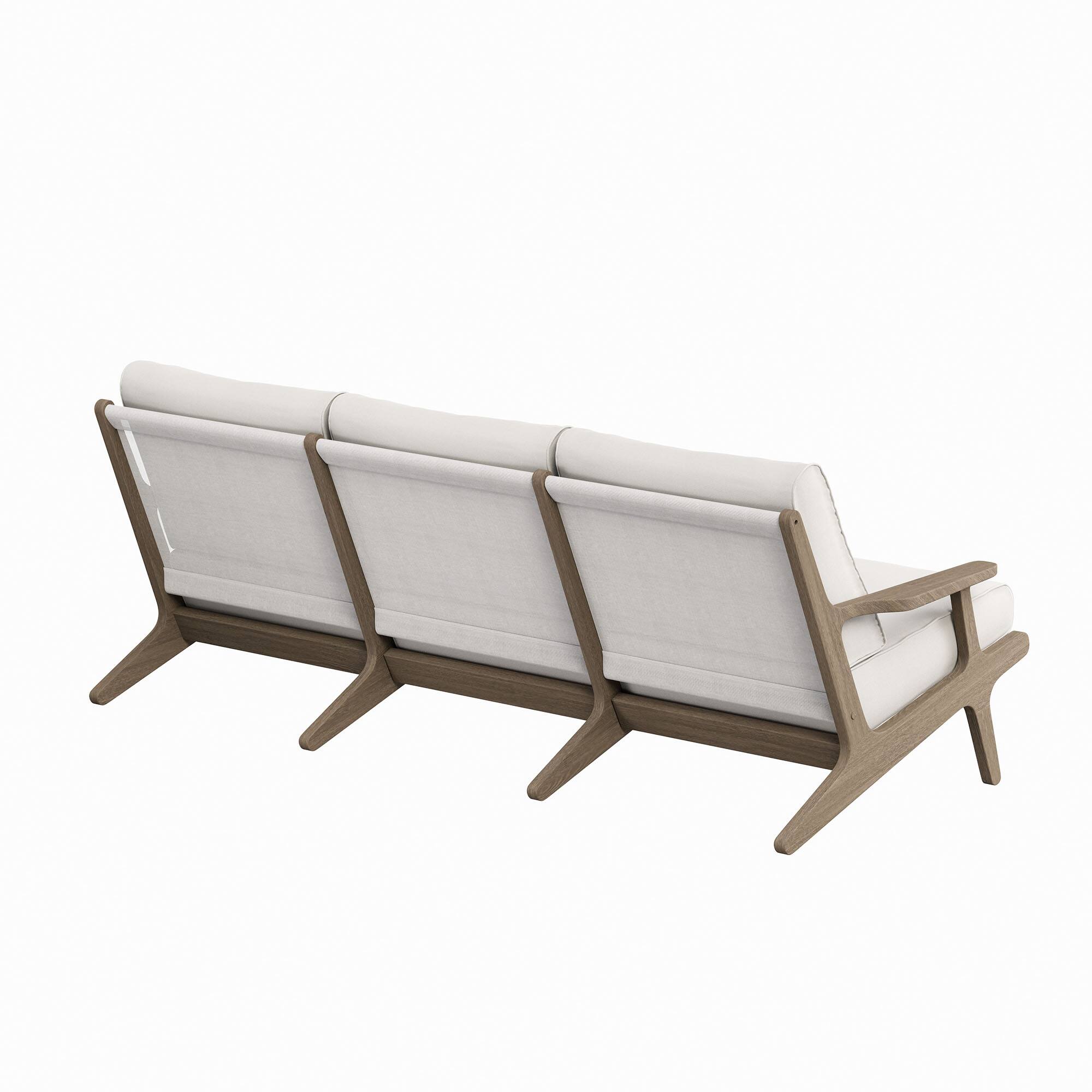 Alt View 5. Modway - Saratoga Outdoor Patio Teak Sofa by Modway - Weathered Gray White.