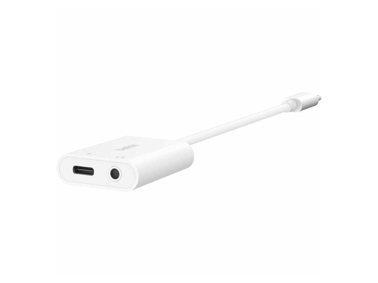 Alt View 2. Belkin - Belkin RockStar 3.5mm Audio + USB-C Charge Adapter - Mini-phone/USB-C Audio/Data Cable for Smartphones, Tablets, Laptops.