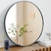 Front. Bestier - Bestier 30" Round Wall Mirror Bathroom Mirrors for Over Sink, Circle Mirror for Bathroom, Entryway, Bedroom, Vanity - Black.