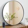 Bestier - 30" Round Wall Mirror Bathroom Mirrors for Over Sink, Circle Mirror for Bathroom, Entryway, Bedroom, Vanity - Black