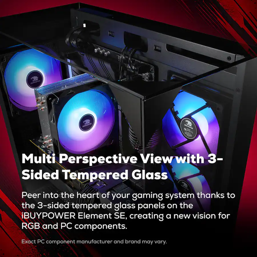 Ibuypower Glass Panel iBUYPOWER Element SE Gaming Desktop PC Intel Core i5 14400F 2024 NVIDIA ...
