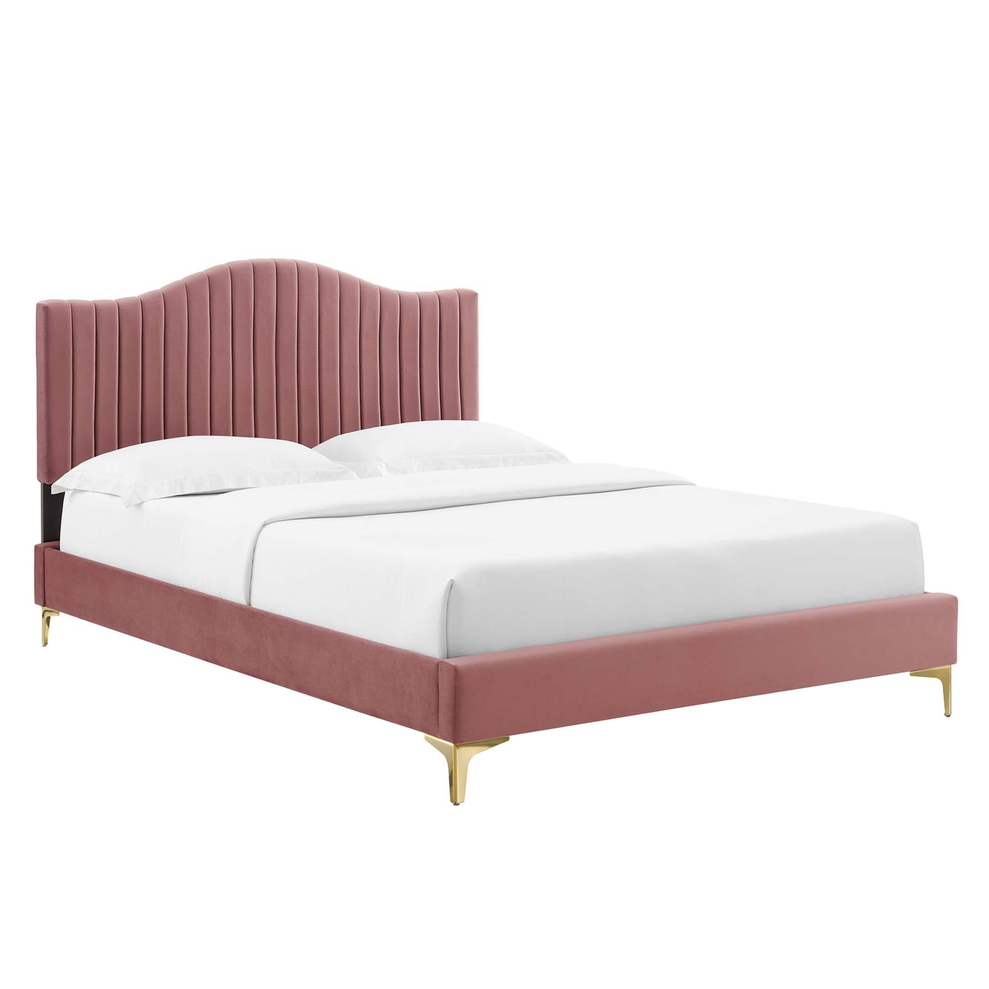 Angle. Modway - Amber Full Platform Bed - Red.