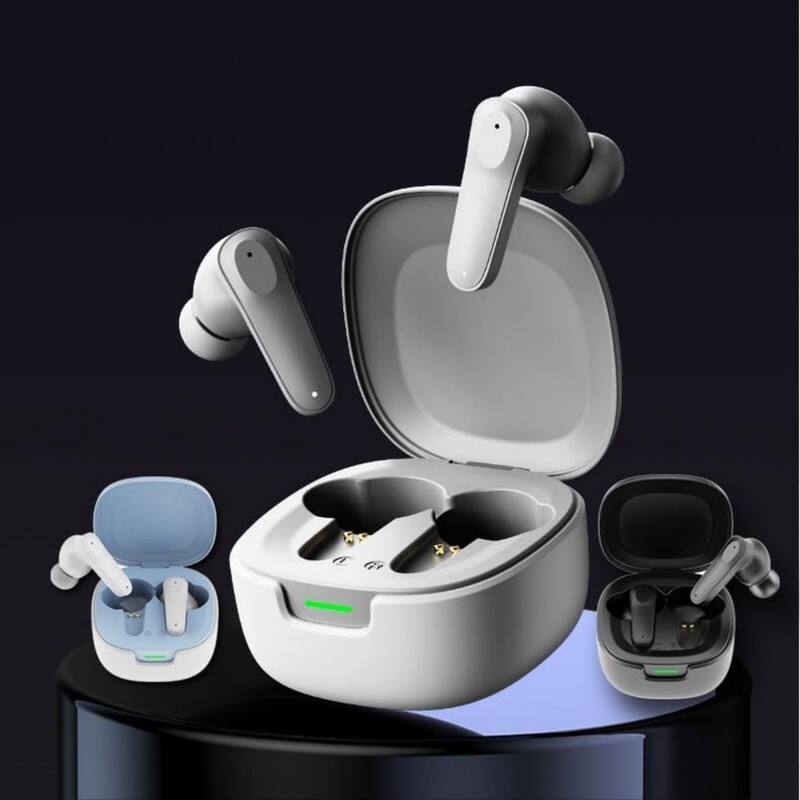 Angle. SKRAN - Wireless Headphones - Bluetooth 5.4 Sports Earphones,Call Noise Reduction,30H Playtime for Running,Sports,Cycling - White.