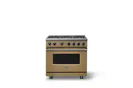 Viking - Pro 7 Series 5.6 Cu. Ft. Freestanding Sealed 4 Burner Gas Convection Range - Golden Hour - Golden Hour