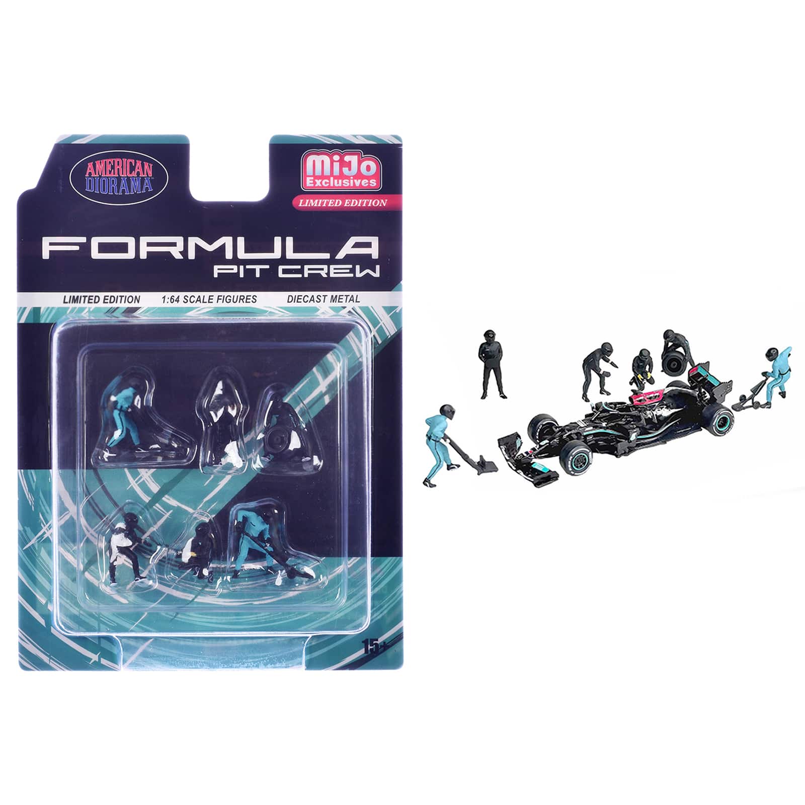 """Formula Pit Crew – Team Black"" 6 piece Diecast Figure Set (6 Figures) Ltd Ed for 1/64 Scale Models by American Diorama" price history on PriceWatchPro
