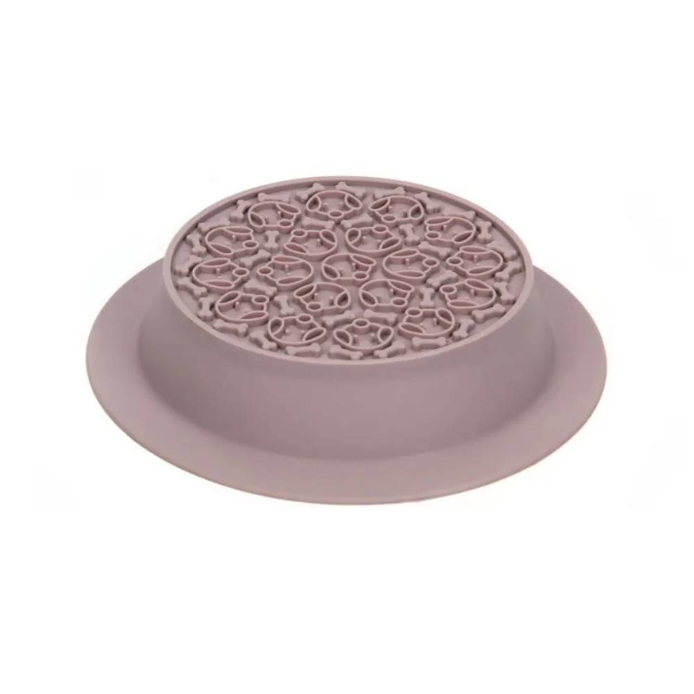Alt View 2. Ficcuss Pets - Sustainable Silicone Treat Feeding Pet Bowl - Morandi Pink.